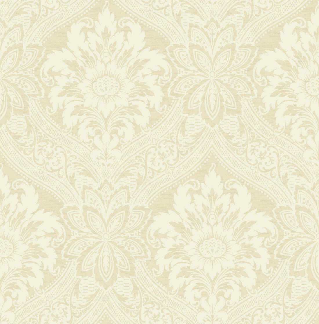 Brown non-woven wallpaper with damask pattern PVC-free | Hohenberger